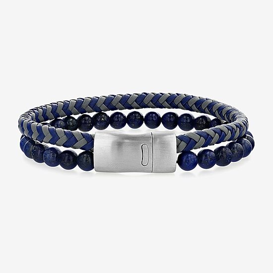 Mens Stainless Steel Beaded Bracelet