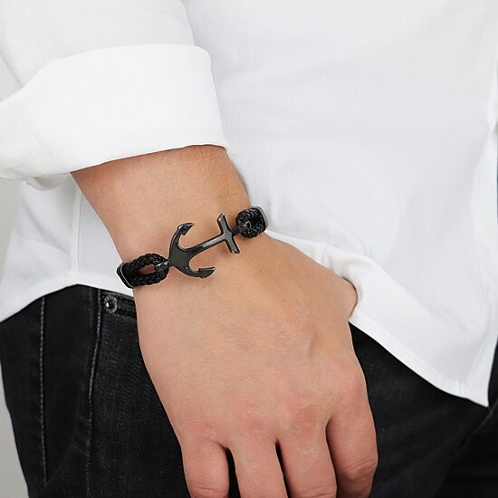 Mens Stainless Steel Strand Bracelet