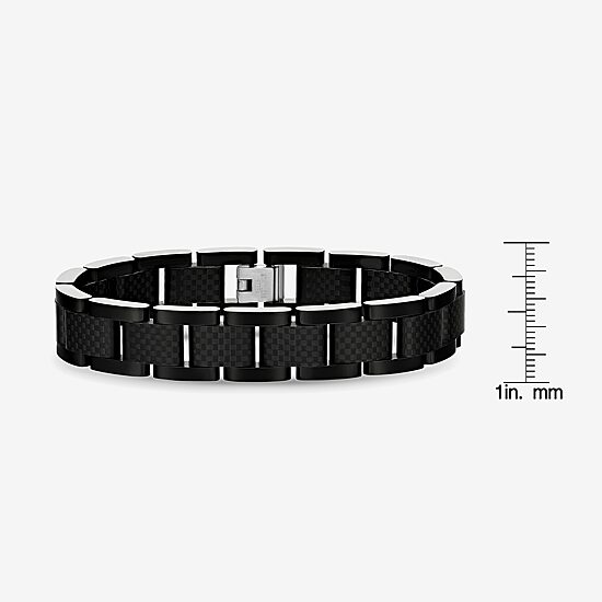 Mens Stainless Steel 8 1/2 Inch Link Bracelet