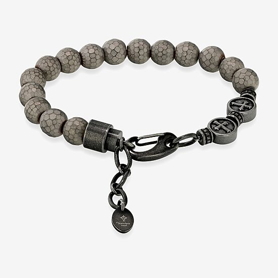 Mens Stainless Steel Beaded Bracelet
