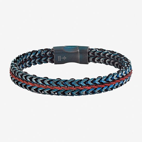 Mens Stainless Steel Cord Bracelet