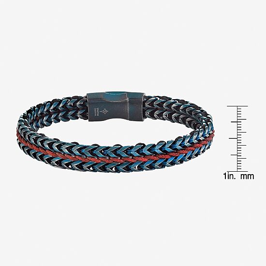 Mens Stainless Steel Cord Bracelet
