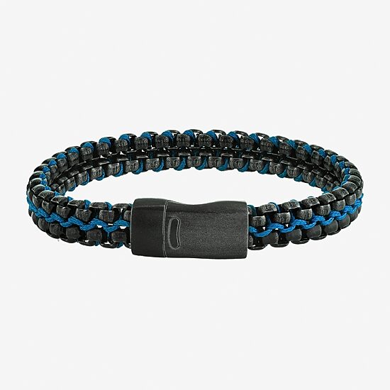 Mens Stainless Steel Cord Bracelet