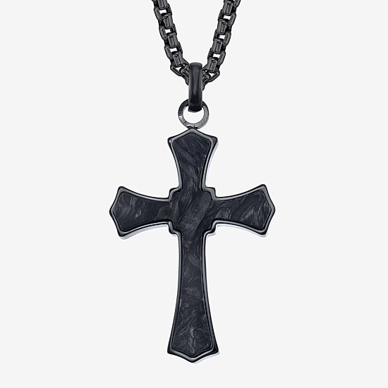 Mens Stainless Steel 24 Inch Pendant Necklace