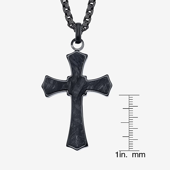 Mens Stainless Steel 24 Inch Pendant Necklace
