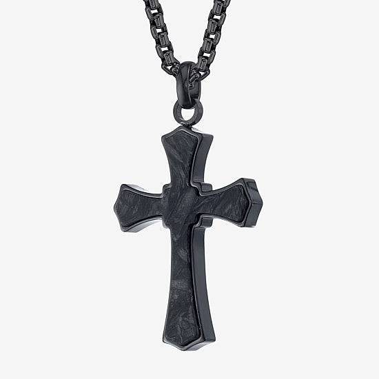 Mens Stainless Steel 24 Inch Pendant Necklace