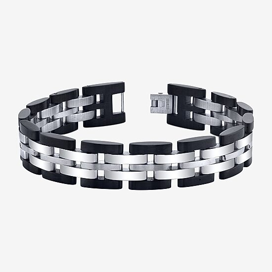 8 1/2 Inch Mens Stainless Steel 8 1/2 Inch Solid Link Chain Bracelet