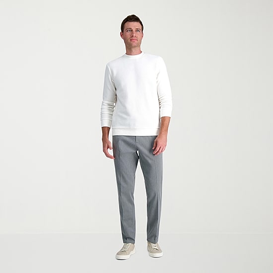 Haggar Wrinkle Free Performance Khaki Mens Comfort Waistband Slim Fit Flat Front Pant
