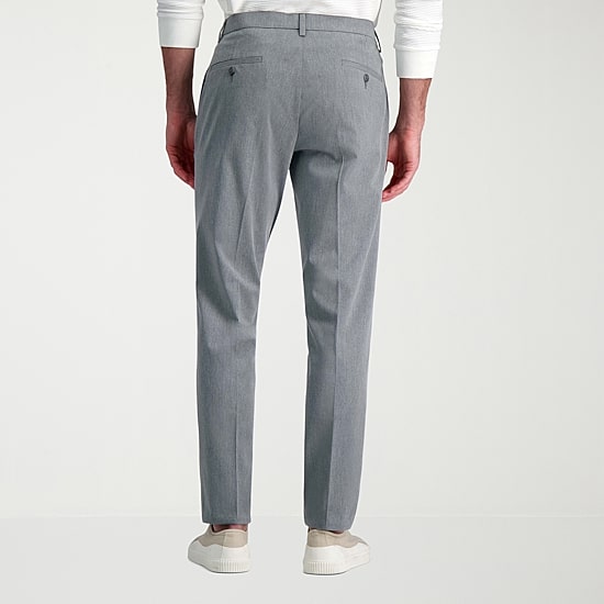 Haggar Wrinkle Free Performance Khaki Mens Comfort Waistband Slim Fit Flat Front Pant