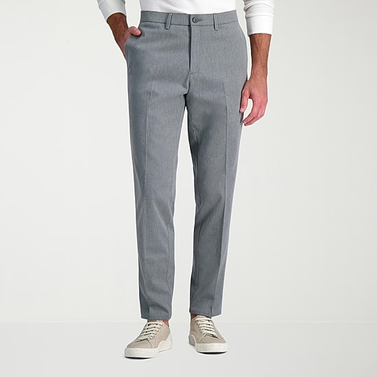 Haggar Wrinkle Free Performance Khaki Mens Comfort Waistband Slim Fit Flat Front Pant