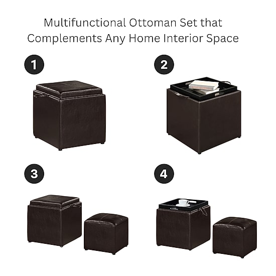 Convenience Concepts Designs4comfort Cushioned Ottoman