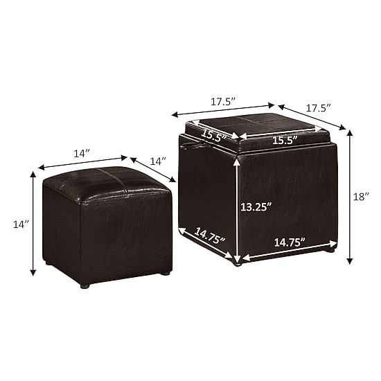 Convenience Concepts Designs4comfort Cushioned Ottoman