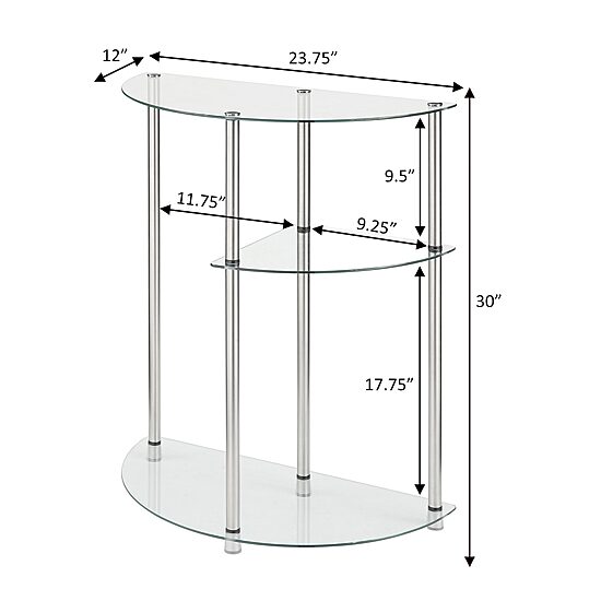 Convenience Concepts Designs2go Living Room Collection Glass Console Table