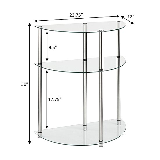 Convenience Concepts Designs2go Living Room Collection Glass Console Table