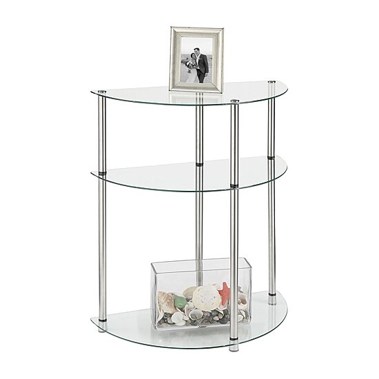 Convenience Concepts Designs2go Living Room Collection Glass Console Table