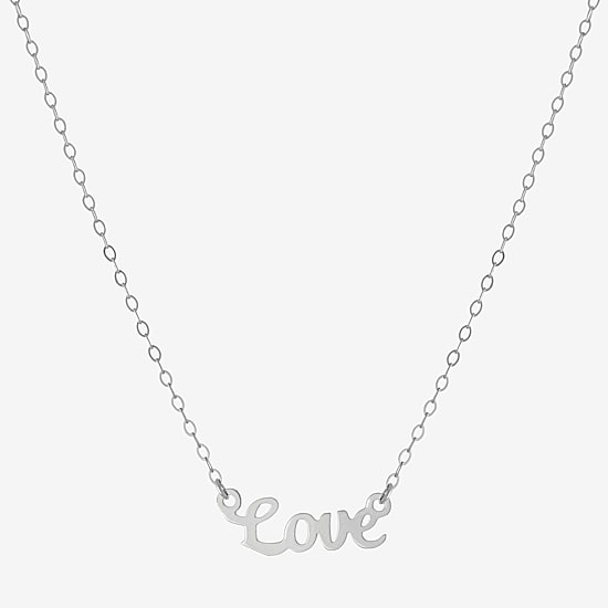 Silver Treasures Love Womens Sterling Silver 16 Inch Pendant Necklace