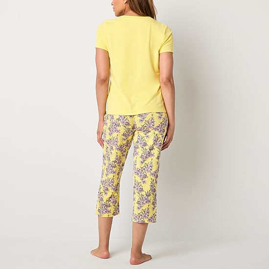 Liz Claiborne Womens Short Sleeve 2-pc. Pajama Set