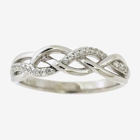 Womens 1/10 CT. T.W. Natural White Diamond Sterling Silver Cocktail Ring