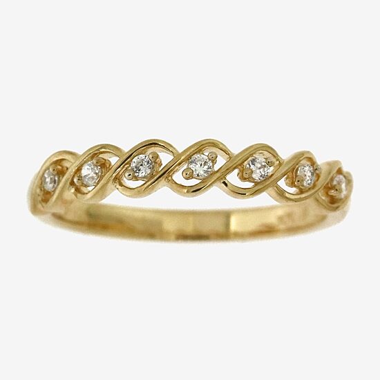 Womens 1/10 CT. T.W. Natural White Diamond 14K Gold Over Silver Stackable Ring