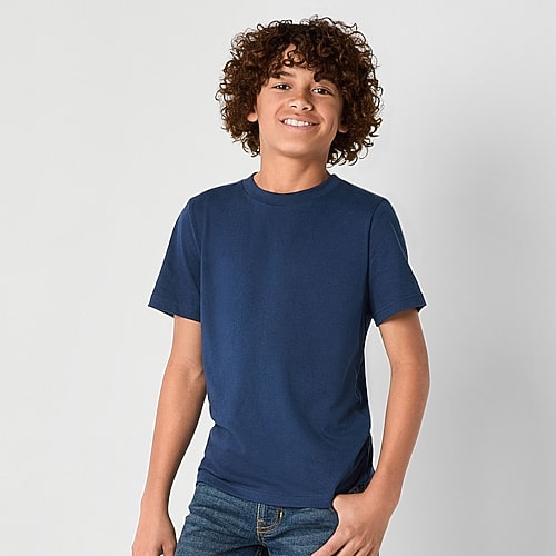 Thereabouts Little & Big Kid Boys Crew Neck Short Sleeve T-Shirt, Medium (10-12), Blue