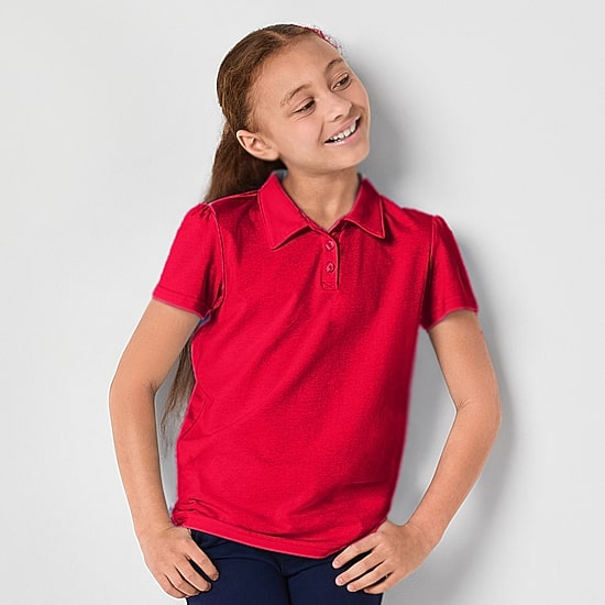 Thereabouts Little & Big Kid Girls Short Sleeve Regular Fit Polo Shirt