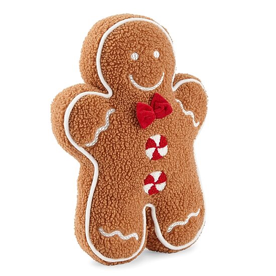 North Pole Trading Co. Gingerbread Figural Throw Pillow