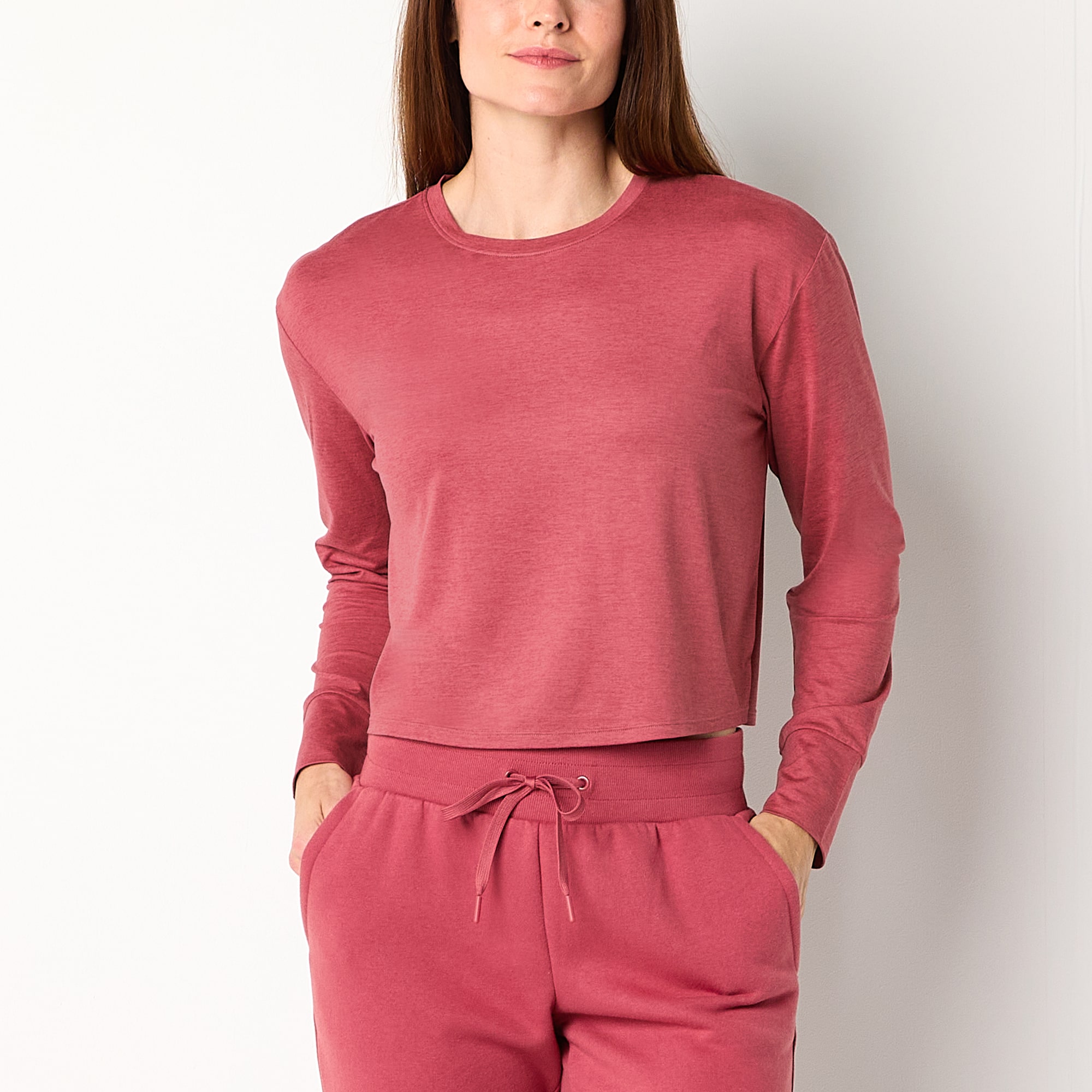 Xersion Womens Everyday Crew Neck Long Sleeve T-Shirt
