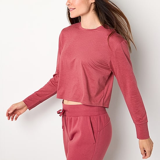 Xersion Womens Everyday Crew Neck Long Sleeve T-Shirt