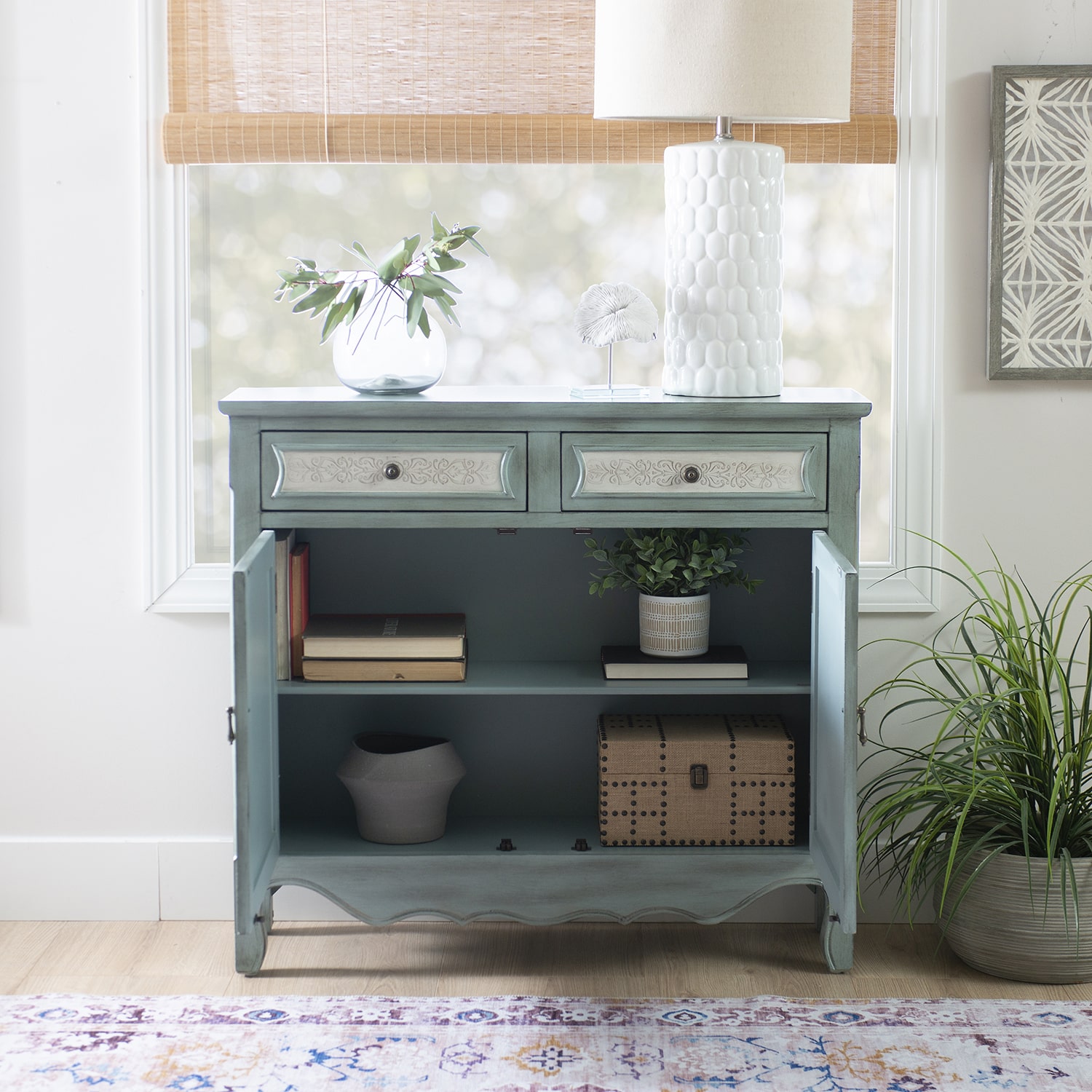 Linon Chemel 2-Drawer Console Table