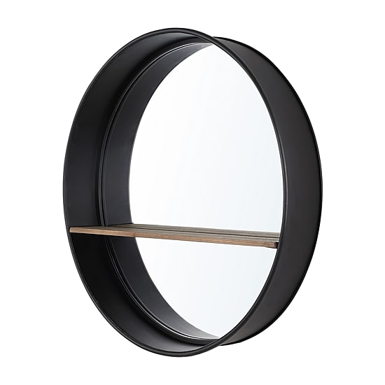 Safavieh 24" X 24" Black Bonni Wall Mount Round Wall Mirror