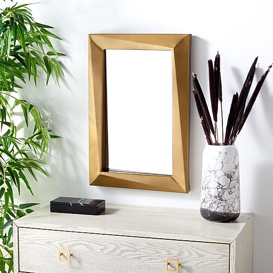 Safavieh 16" X 24" Gold Ellarose Wall Mount Rectangular Wall Mirror