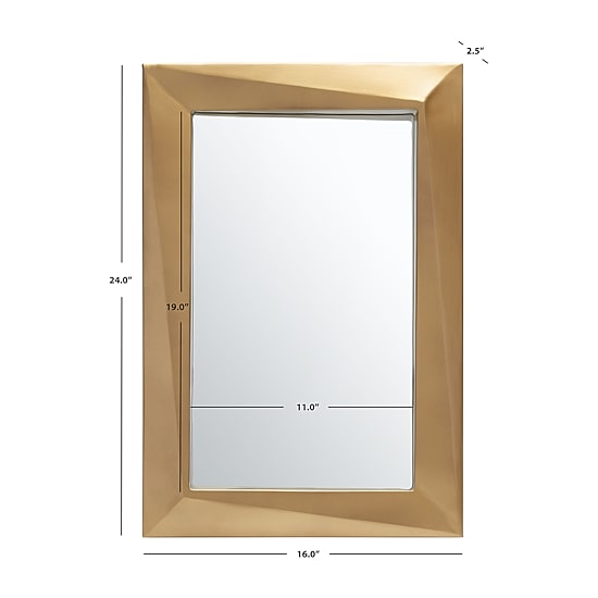 Safavieh 16" X 24" Gold Ellarose Wall Mount Rectangular Wall Mirror
