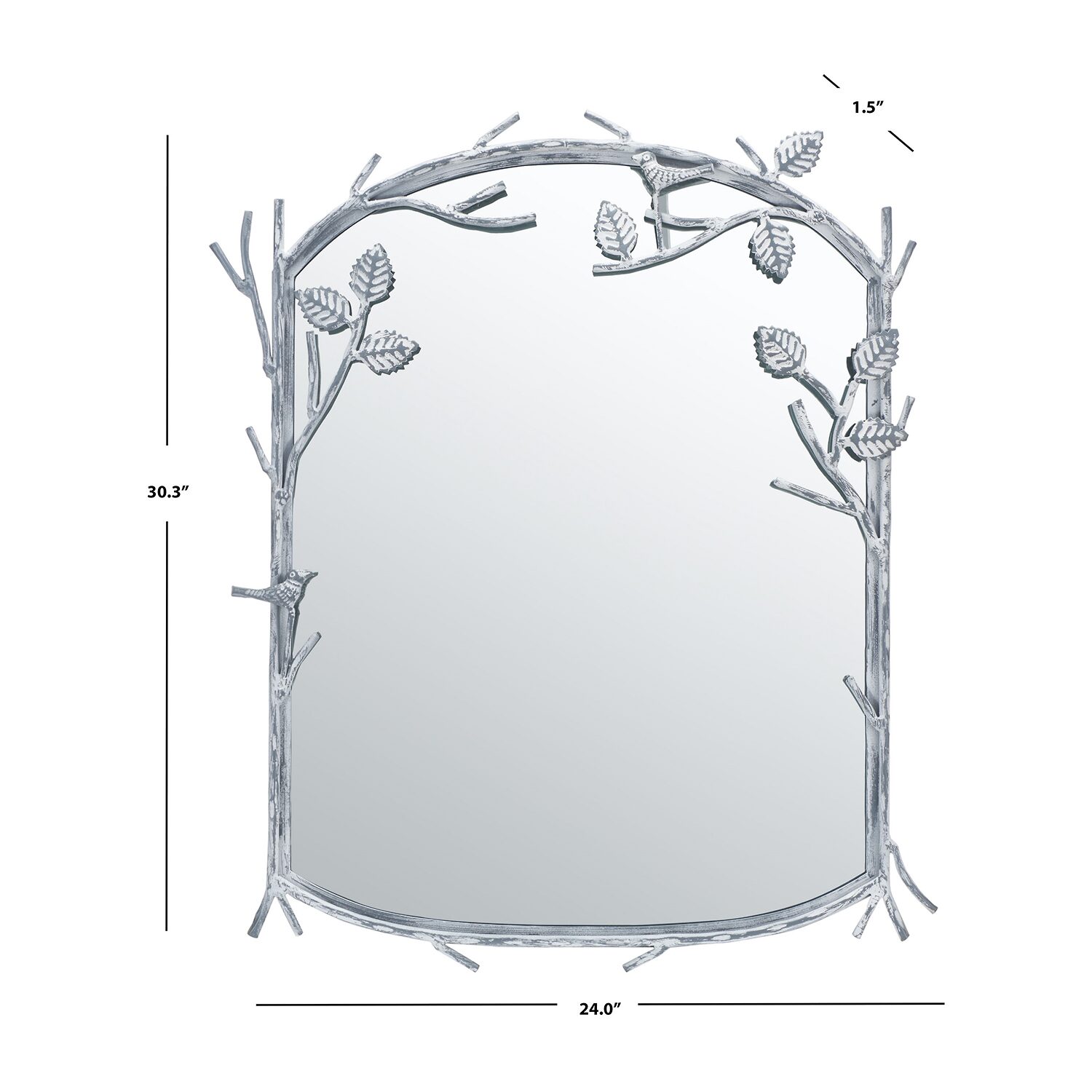 Safavieh 24" X 30.25" Silver Fayth Wall Mount Wall Mirror