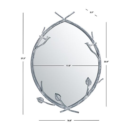 Safavieh 18.75" X 27.25" Silver Helios Wall Mount Wall Mirror