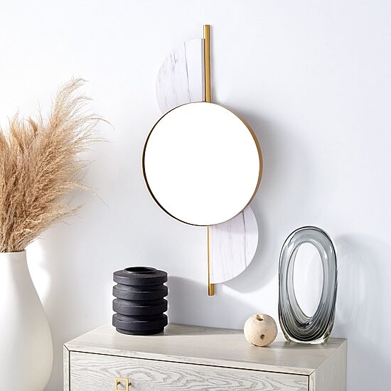 Safavieh 16" X 35" Gold Laurelle Wall Mount Wall Mirror