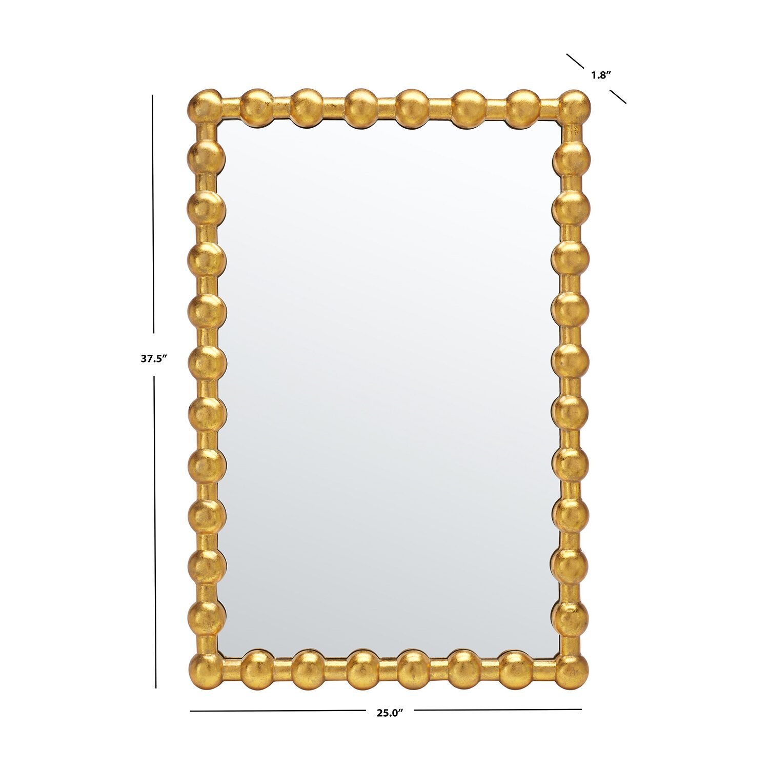 Safavieh 25" X 37.5" Gold Rectangle Rynne Wall Mount Rectangular Wall Mirror