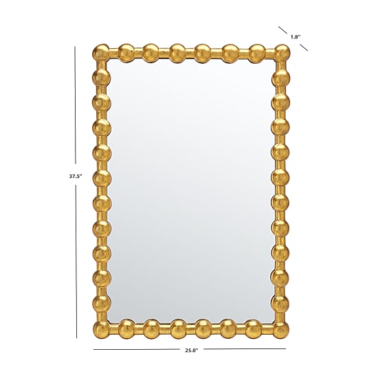 Safavieh 25" X 37.5" Gold Rectangle Rynne Wall Mount Rectangular Wall Mirror