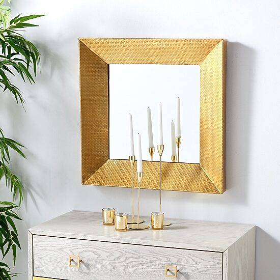 Safavieh 24" X 24" Gold Square Pallava Wall Mount Square Wall Mirror