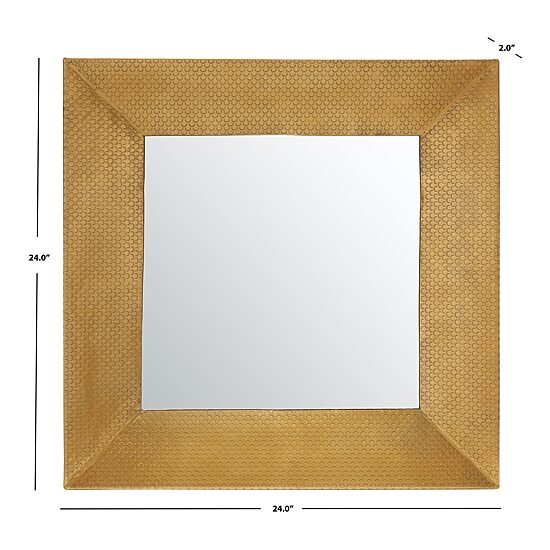 Safavieh 24" X 24" Gold Square Pallava Wall Mount Square Wall Mirror