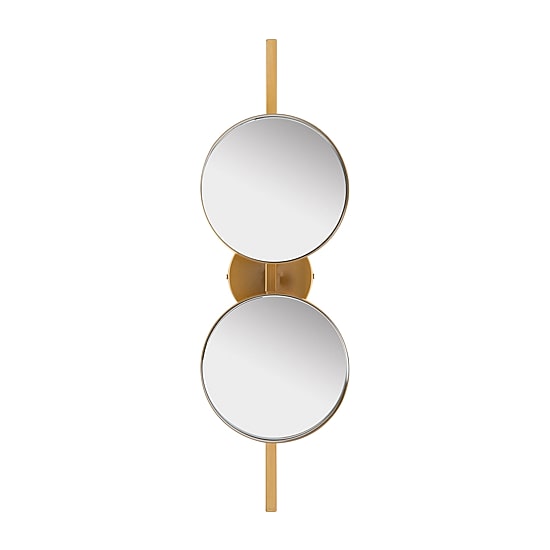 Safavieh 7.25" X 25" Gold Ileva Wall Mount Round Wall Mirror