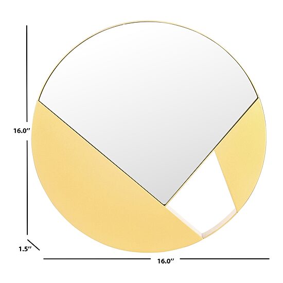 Safavieh 16" X 16" Gold Essa Wall Mount Round Wall Mirror