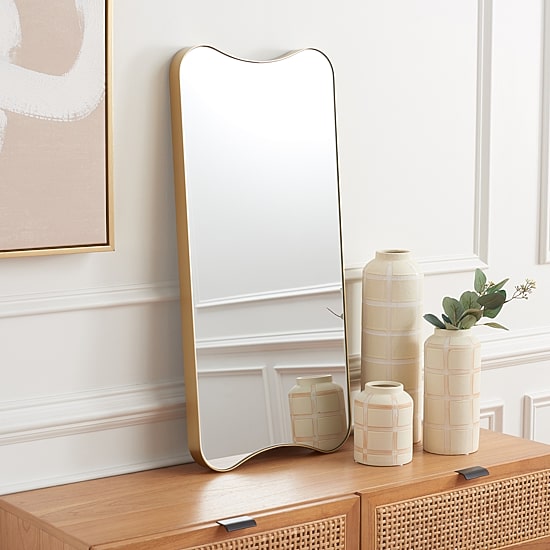 Safavieh 14" X 31" Gold Hyla Wall Mount Wall Mirror