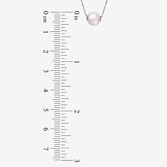 Womens White Cultured Freshwater Pearl Sterling Silver 18 Inch Pendant Necklace