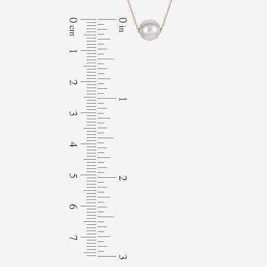 10K Gold Cultured Freshwater Pearl Solitaire Necklace