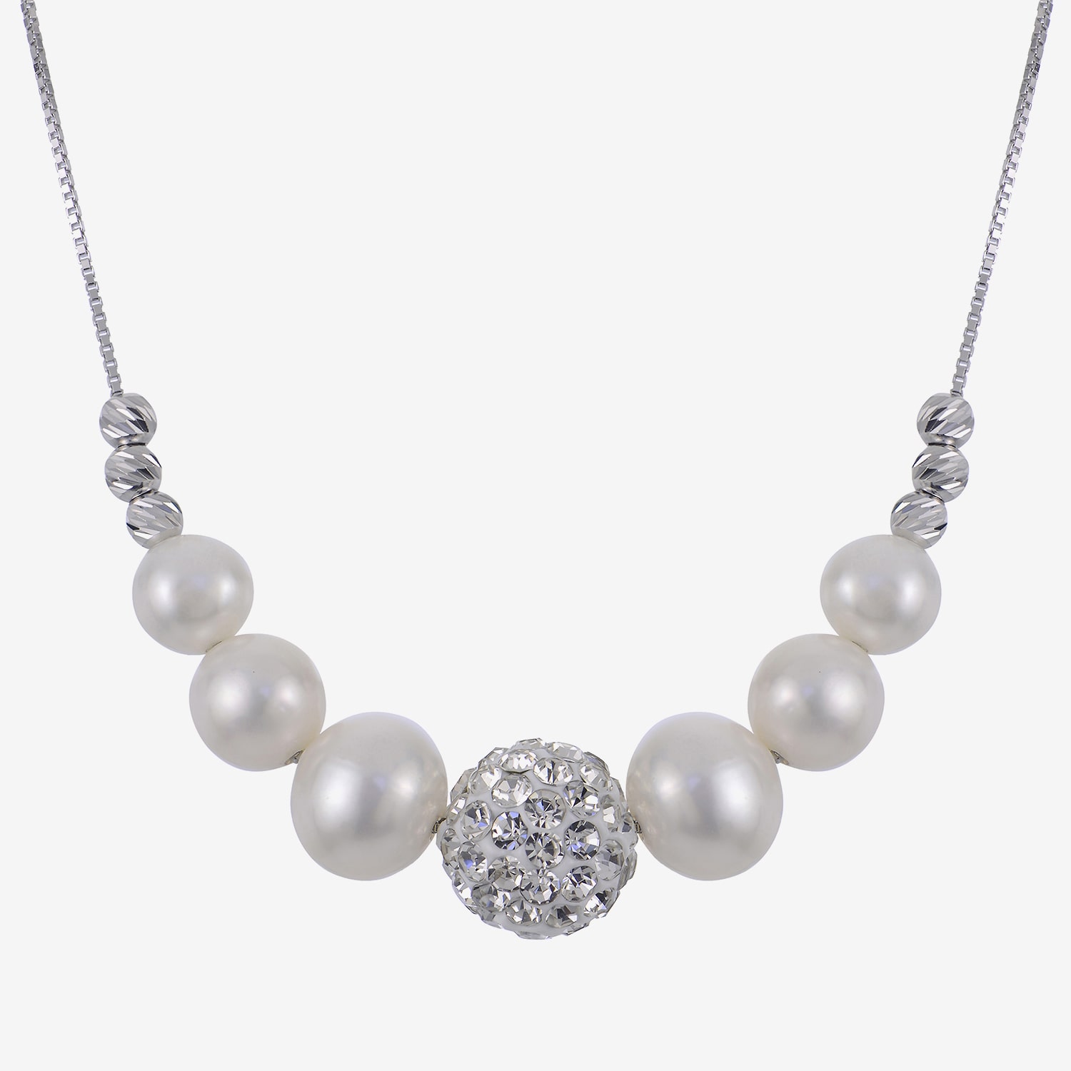 Womens White Cultured Freshwater Pearl Sterling Silver Inch Pendant Necklace