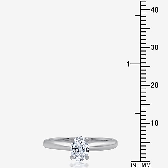 I Said Yes (H-I / I1) Womens 1 CT. T.W. Lab Grown White Diamond Sterling Silver Oval Solitaire Bridal Set