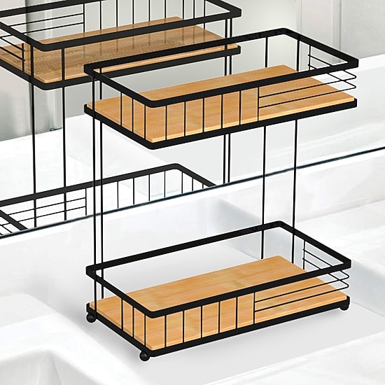 Popular Bath Woodhaven 2tier Shelf Caddy Bathroom Organizer