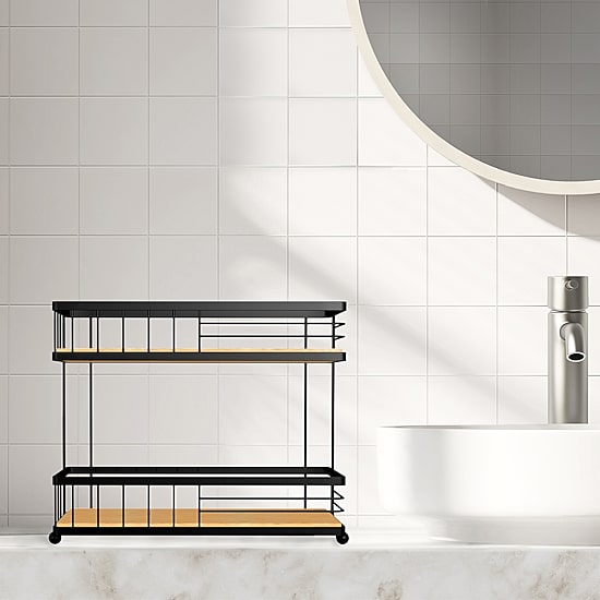 Popular Bath Woodhaven 2tier Shelf Caddy Bathroom Organizer