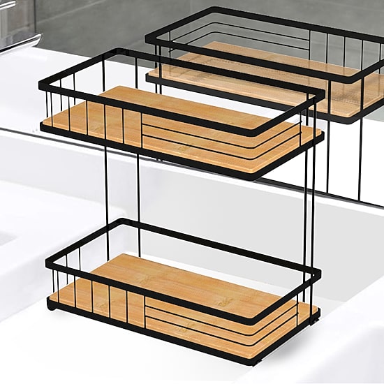 Popular Bath Woodhaven 2tier Shelf Caddy Bathroom Organizer