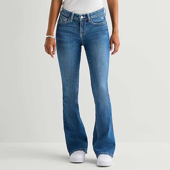 Arizona Womens Juniors Low Rise Bootcut Jean